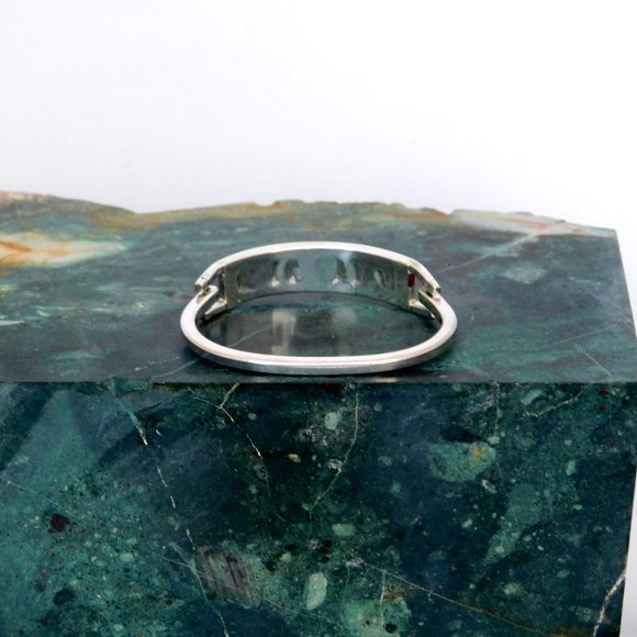 SOLD----Mexican Bracelet Child's Hearts Alpaca Silver K02 - Picture 4 of 4